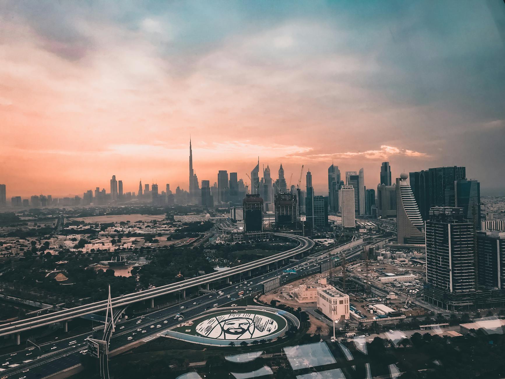 Dubai International Financial Centre at sunset