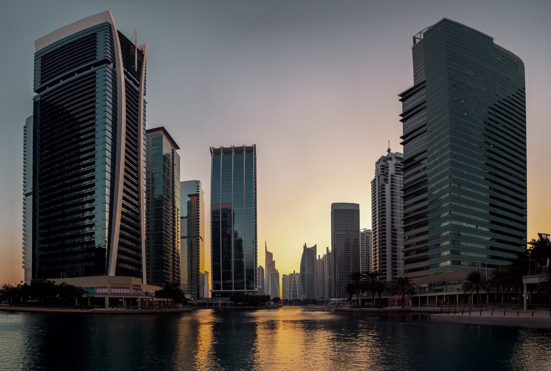 Waterfront towers at Jumeirah Lakes Towers, Dubai