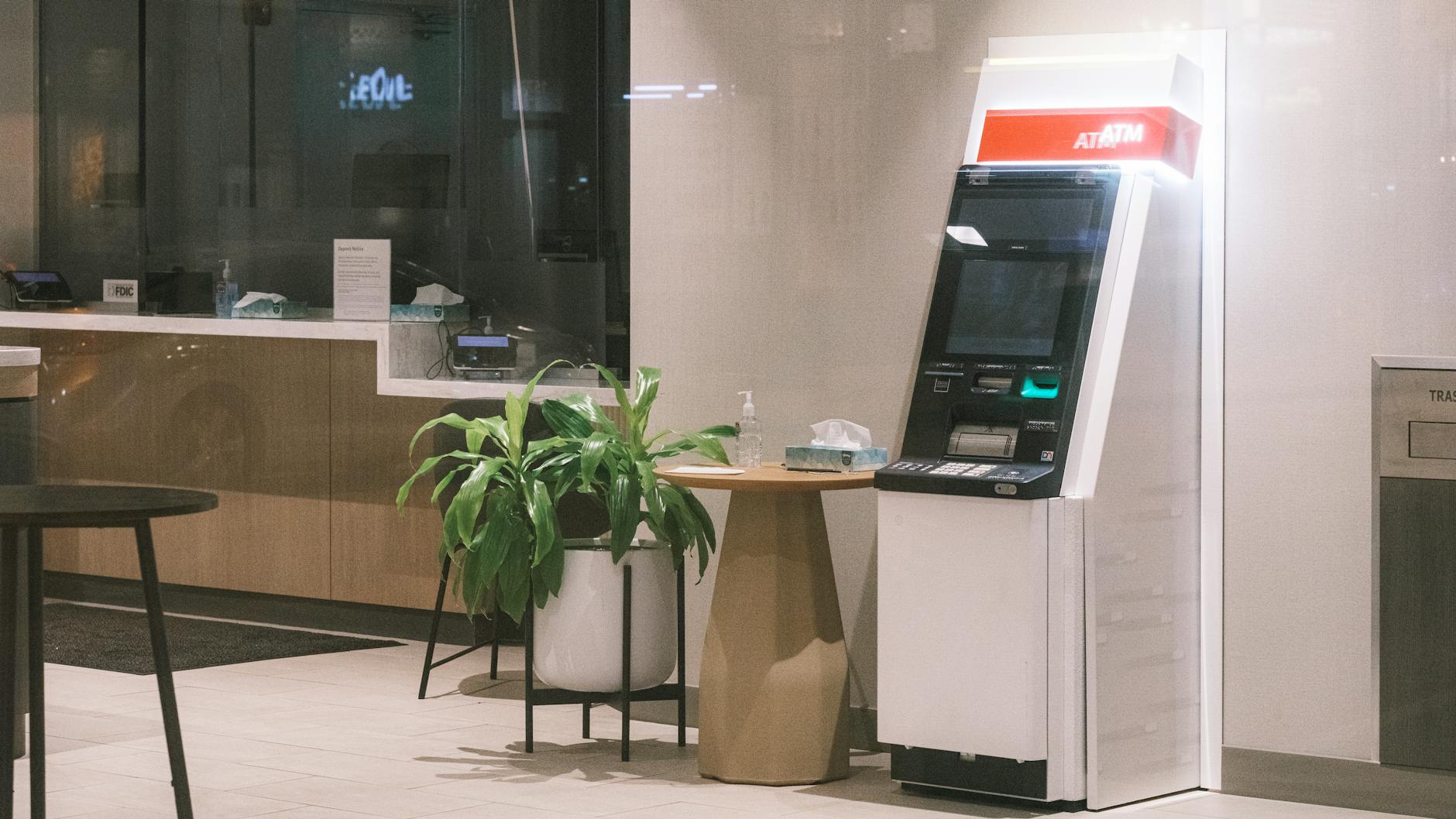 Modern bank lobby interior in Dubai