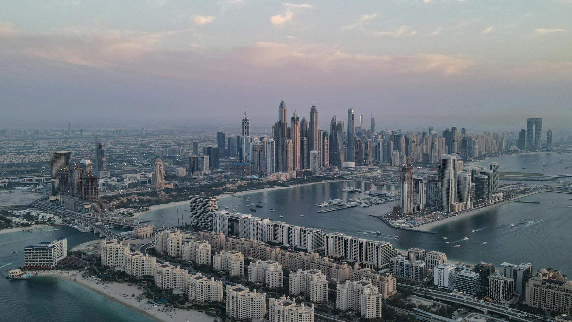 Aerial view of the Dubai skyline