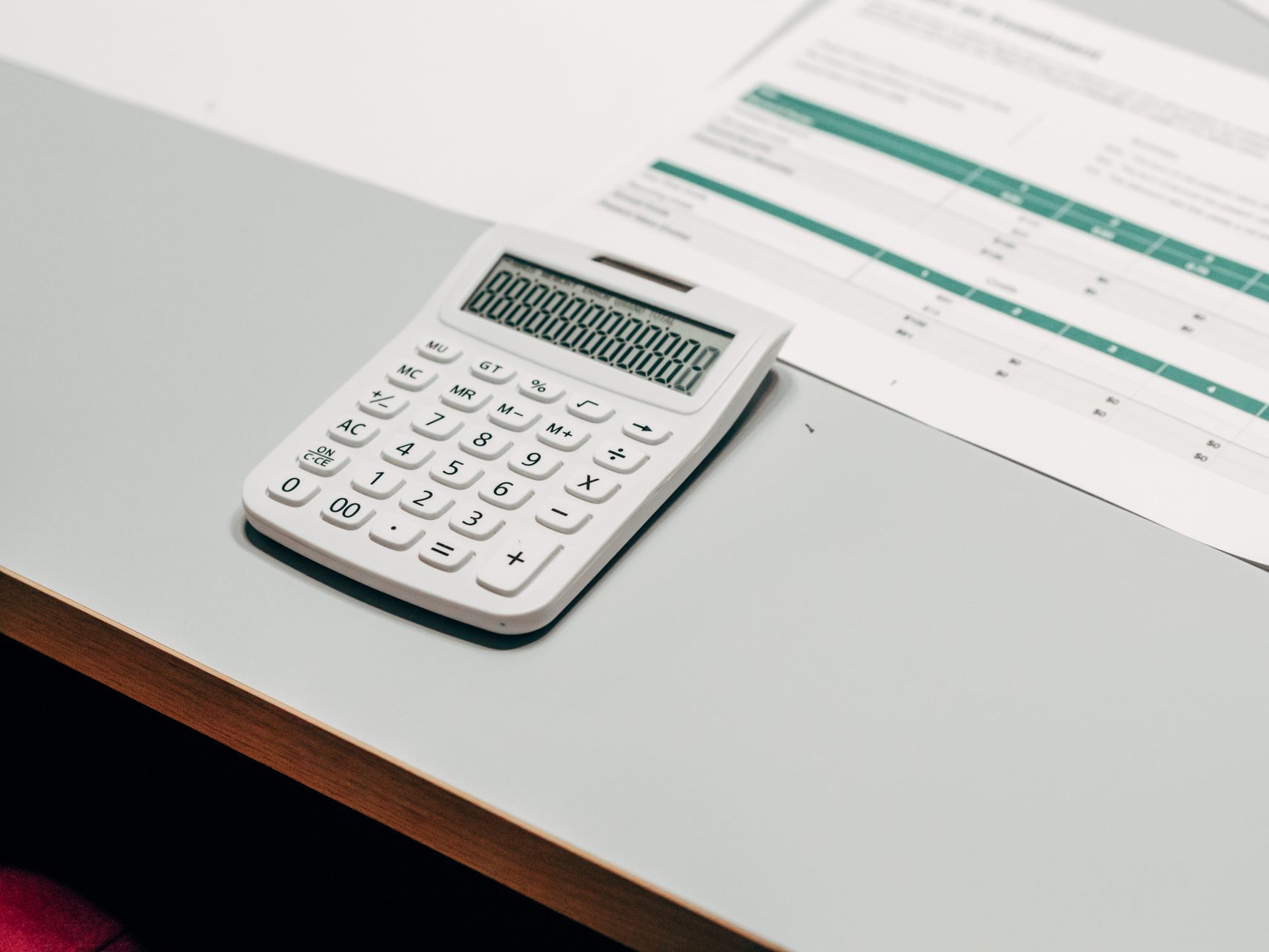 Calculator on a tidy desk